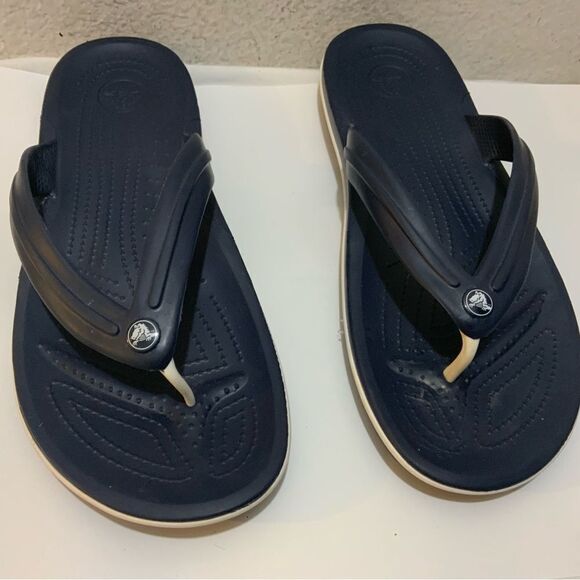 Crocs Crocband Thong Flip Flops Mens 12 Navy Blue Slip On Sandals main image 11
